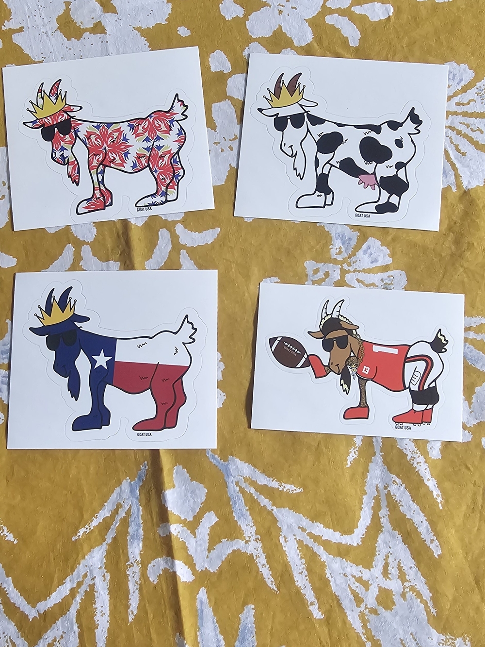 Lacrosse Goat Sticker Sheet Set - 4 Artful Designs - Picture 5 of 7